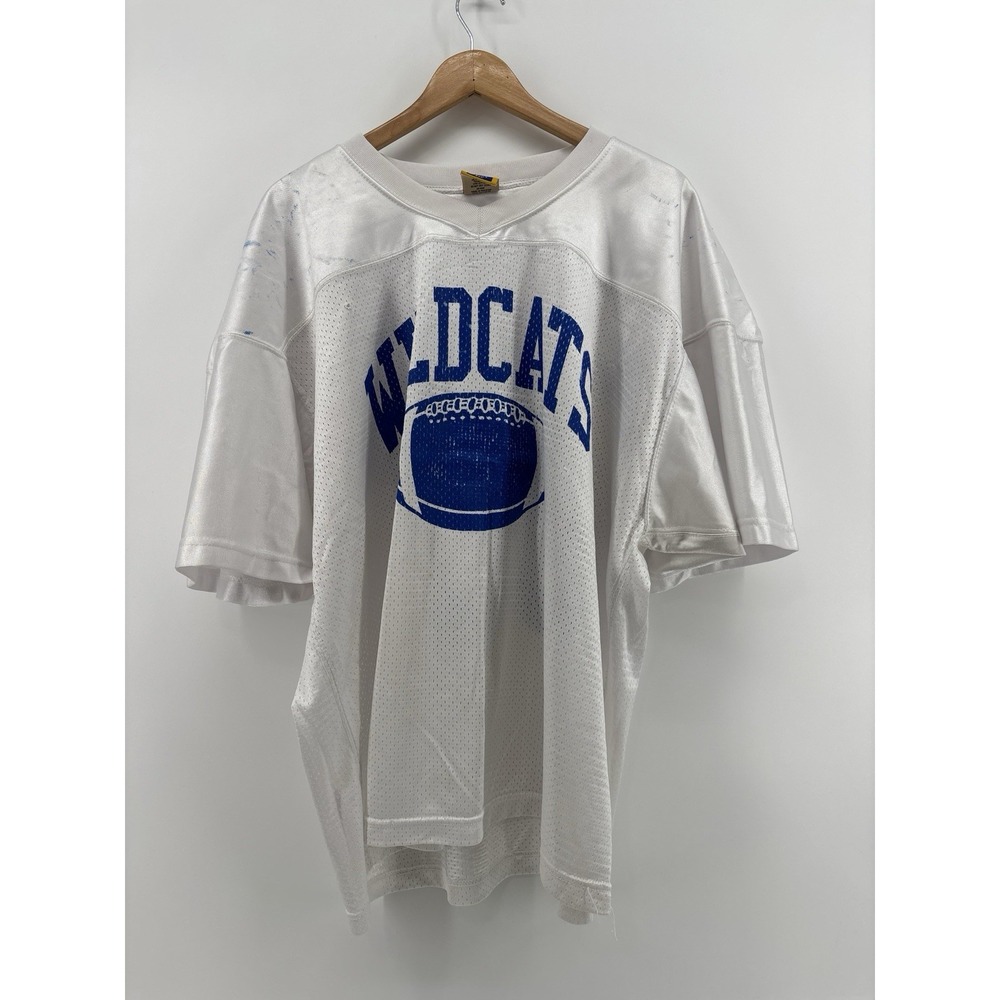 Wildcats Football Jersey Men's White Mesh‎ #87 XXL High School Vintage Patina